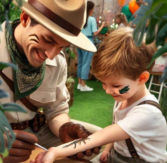 Glittertattoos in Dino Stijl boeken